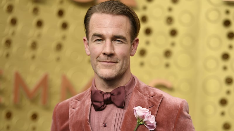 FILE - James Van Der Beek arrives at the 71st Primetime Emmy Awards on Sunday, Sept. 22, 2019,...