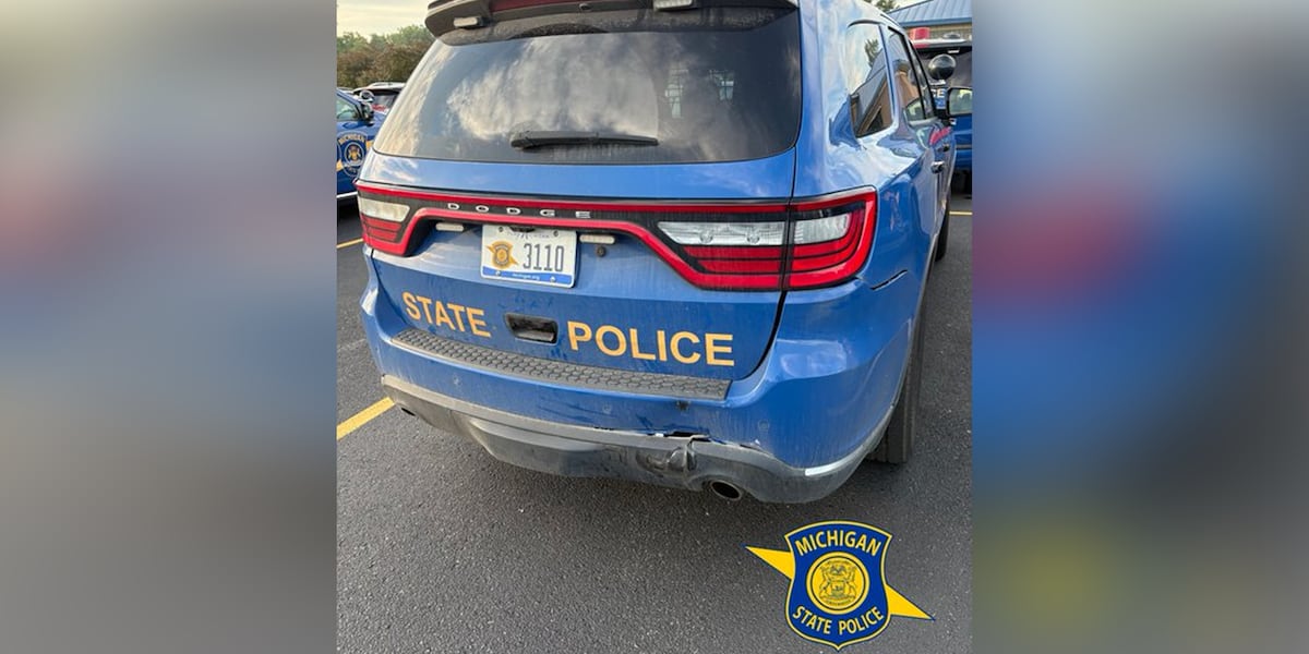 Saginaw man charged after rear-ending Michigan State Police cruiser