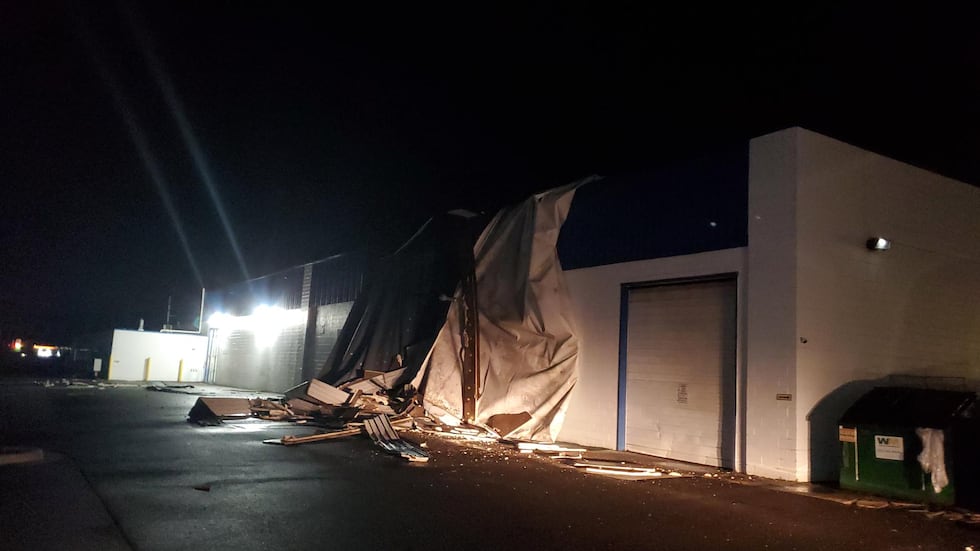 Storm damage in Delta Township