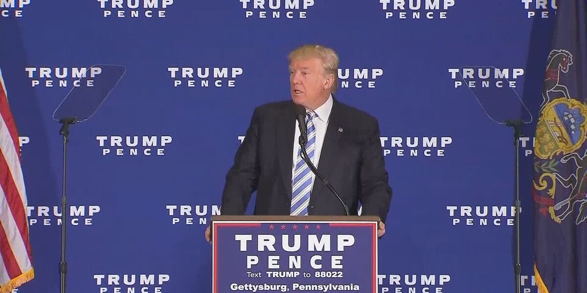 Trump visits Gettysburg, discusses 100-day plan and sexual misconduct