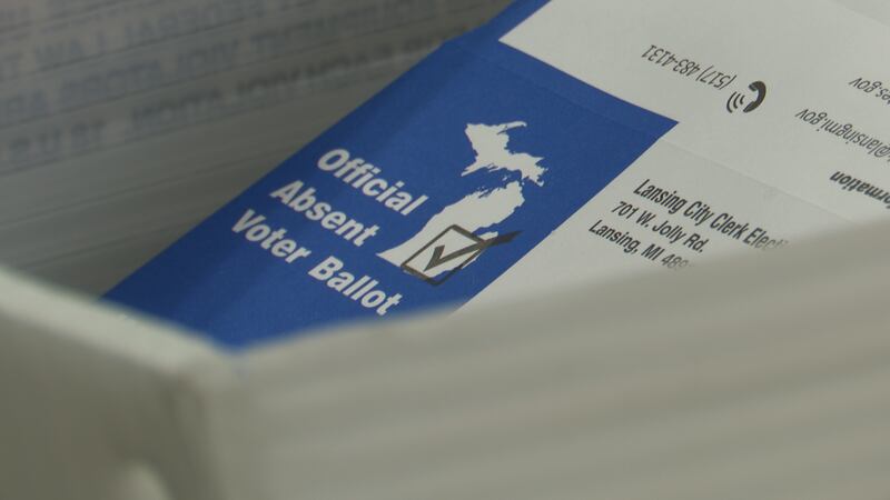 An official Michigan absent voter ballot from the Lansing Elections Office.