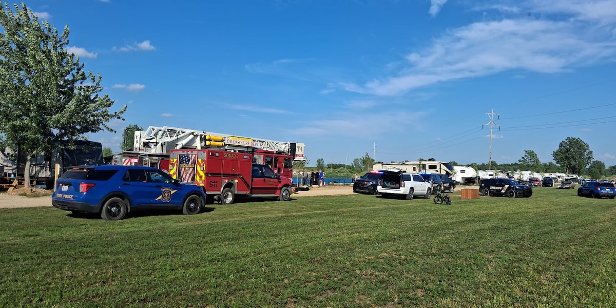 Heavy first responder presence near lake at campground in Shiawassee co.