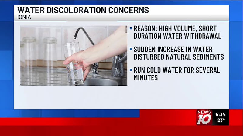 City officials in Ionia say there’s no need to panic if residents are seeing discolored water.