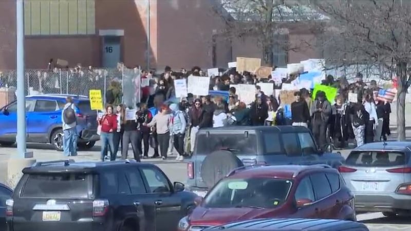 About 150 students participated in the demonstration.