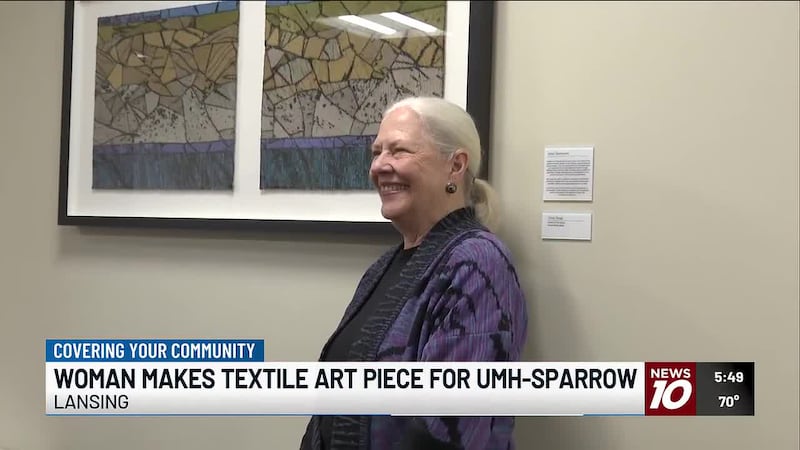 A cancer survivor is saying thank you to UM Health-Sparrow by donating a textile art piece.