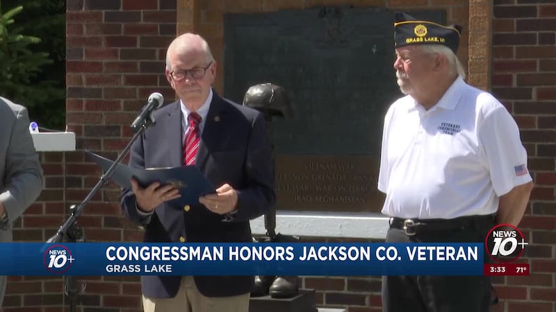 Rep. Tim Walberg (R-Michigan) honored James Ducey of Grass Lake as June’s veteran of the month
